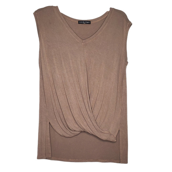 Kim & Cami Tops - Kim & Cami Light Brown V-Neck Tank Top Sz. Small